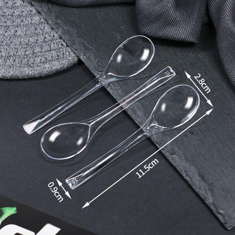 Individually Packaged Transparent Disposable Tasting Spoons for Ice Cream, Yogurt, and Pudding