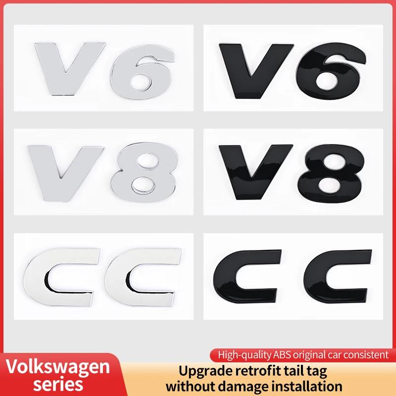 For VW For Volkswagen GTI/CC/V6/V8/Caddy/Jetta/Lavida specific ABS plastic trunk badge sticker silver black decorative label w