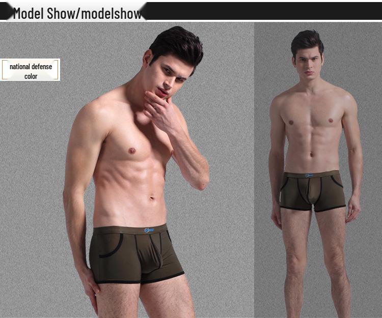 Genuine AIBC Summer Ice Silk Low Waist Breathable Men's Boxer Briefs 006PJ.