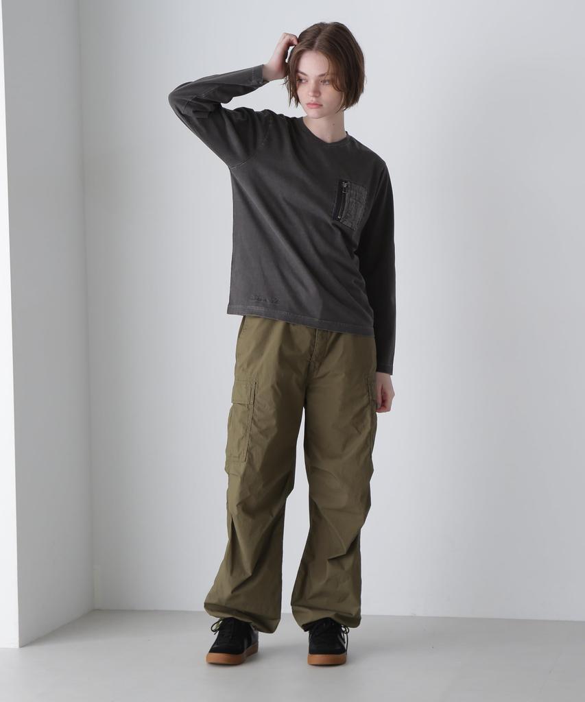 AVIREX L/S FADE WASH MA-1 POCKET women's S 410 charcoal 783-4230605