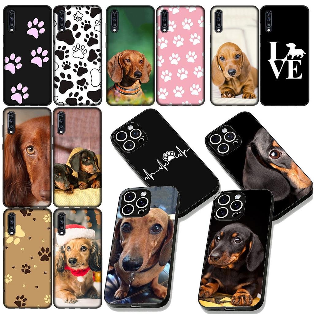 Paw Dachshund Dog Phone Case for Samsung Galaxy S22 S21 S20 FE Ultra Plus A35 A36 A37 A33 A34 A04 A71 Protective Cover