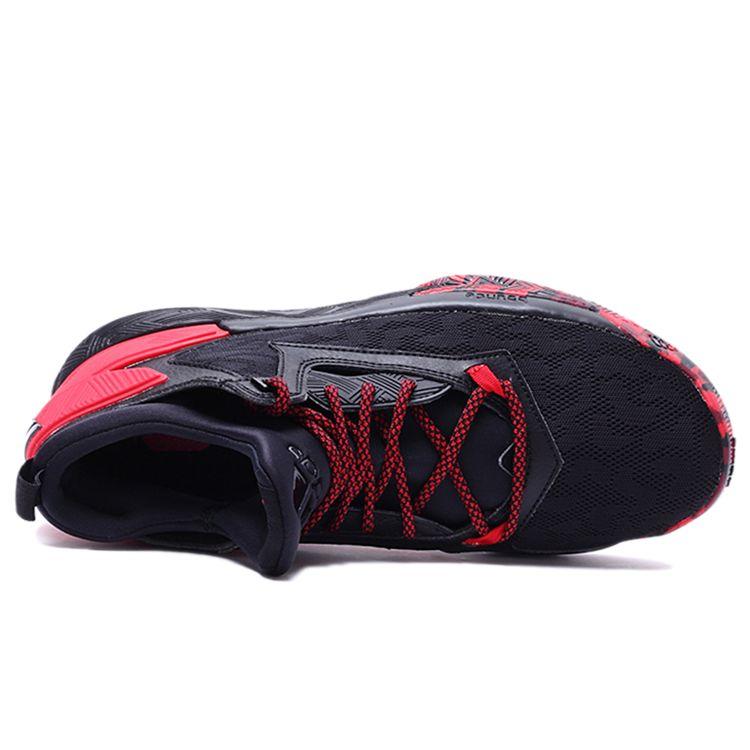 Adidas D Lillard 2 Round Toe Lace-Up Durable Mid-Top Basketball Shoes Men sneakers Black Red B42387