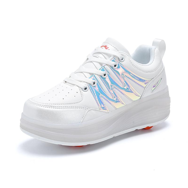 Kids Sneakers Led Light Shoes Children's Boys Girls USB Charging Glowing Sport Wheels Outdoor Parkour Roller Skate Shoes