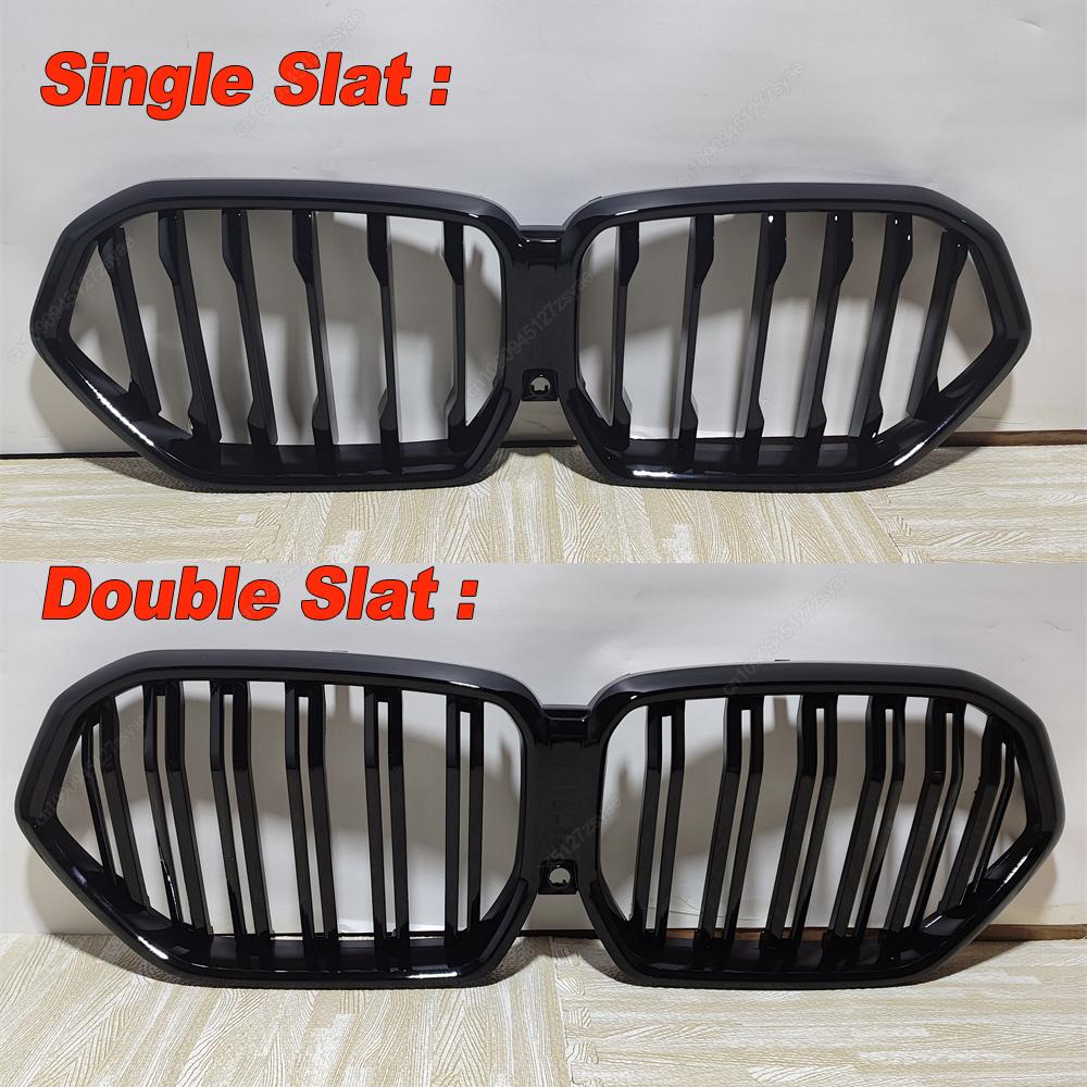 For BMW X6 G06 M50i M50d X6M F96 2019-2025 Front Bumper Grille Grill Single/Double Slat M Style Gloss Black Front Kidney Tuning