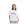Nike Letter Breathable Number Logo Print Loose Round Neck Short Sleeve Drop Shoulder T-Shirt Women T-Shirt White FQ6601-100