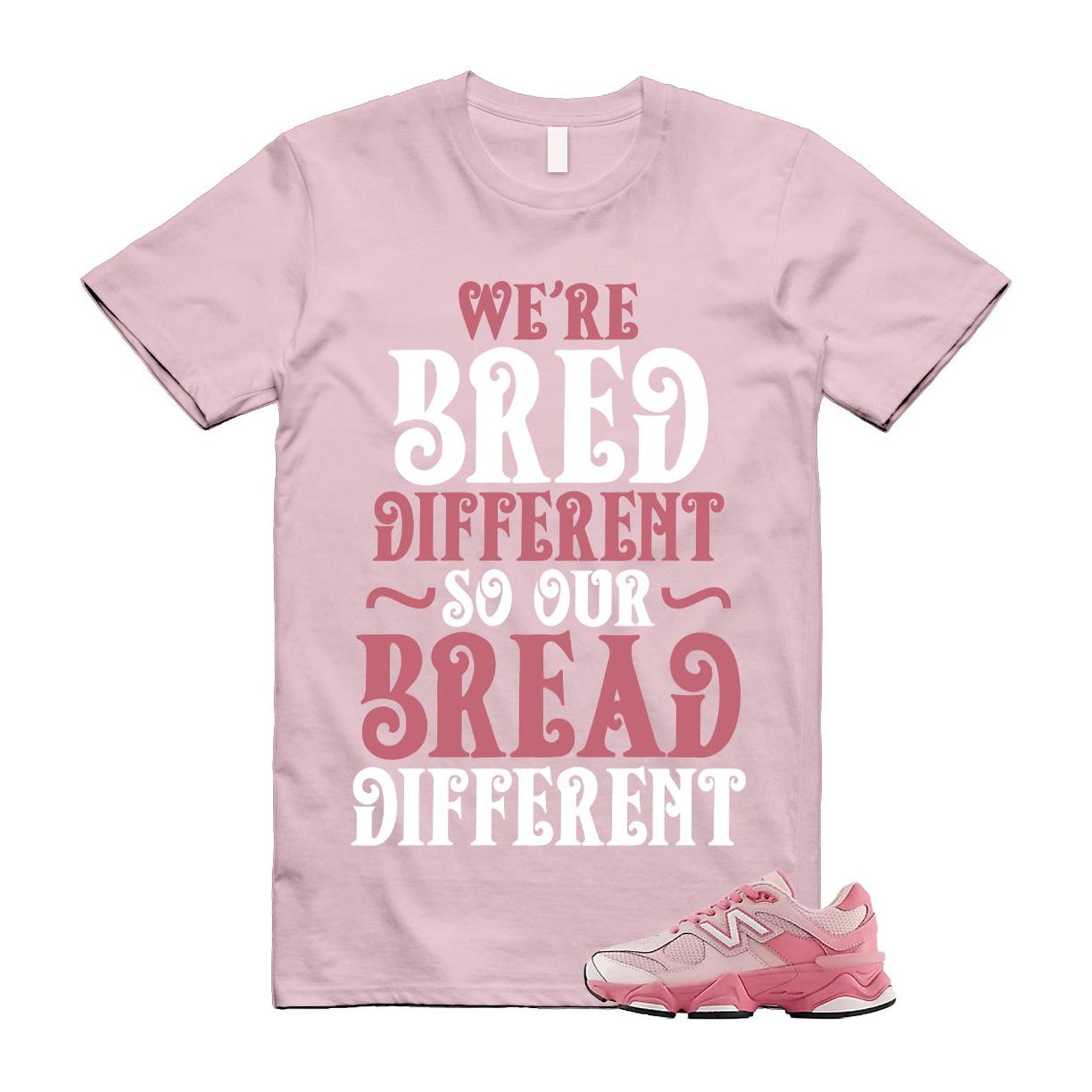 9060 Lace Pink Salt Eraser White T Shirt Match BREAD S