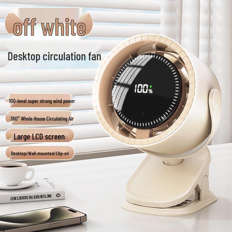 Rechargeable High-Speed Handheld Fan with Digital Display