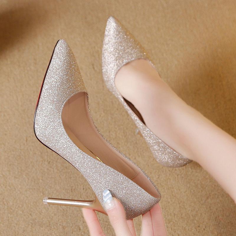 2024 Fashion High Heels 35-45 Plus Size Women Shoes 12cm Thin Stiletto Banquet Wedding Shoes Sexy Pointed Toe Ladies Party Shoes