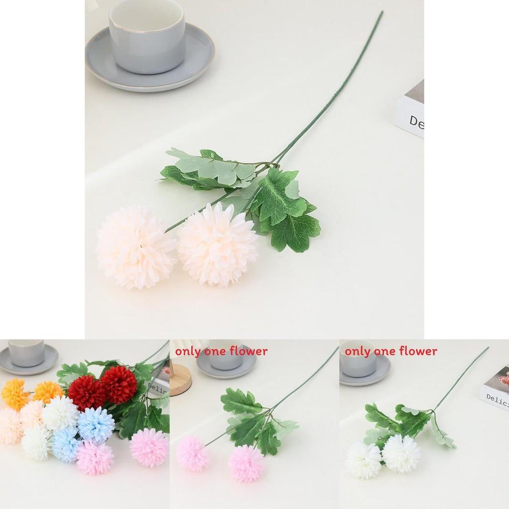 Artificial Flower Long Stem Ping Pong Chrysanthemum For Wedding Scene Setup And Home Decor