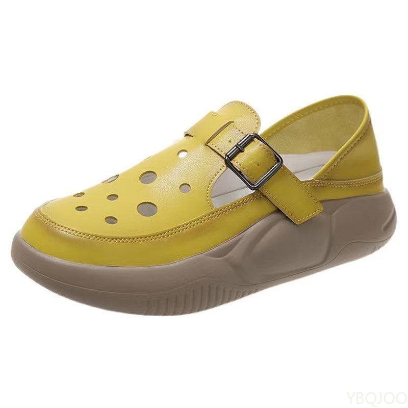 Women Fashionable versatile Sandals New Summer Casual Simple Solid Color hollow out Lightweight Breathable women shoes