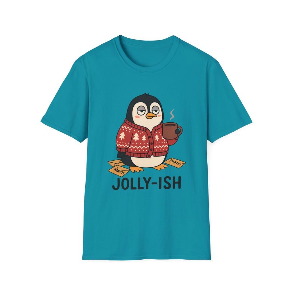 

Unisex Softstyle T-Shirt Penguin Holiday Sweater Christmas Jolly-ish 4XL
