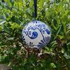 Blauer und weißer Jingdezhen Keramikkugel-Anhänger - Auto- und Weihnachtsdekoration.