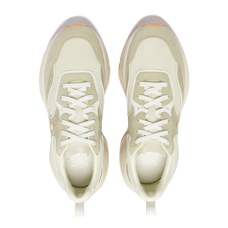 Li-Ning 1990 Classic Series Fashion Fit Shock Absorption Wear-Resistant Low-Top Casual Running Shoes Men Sneaker Gray Green ALJU025-2