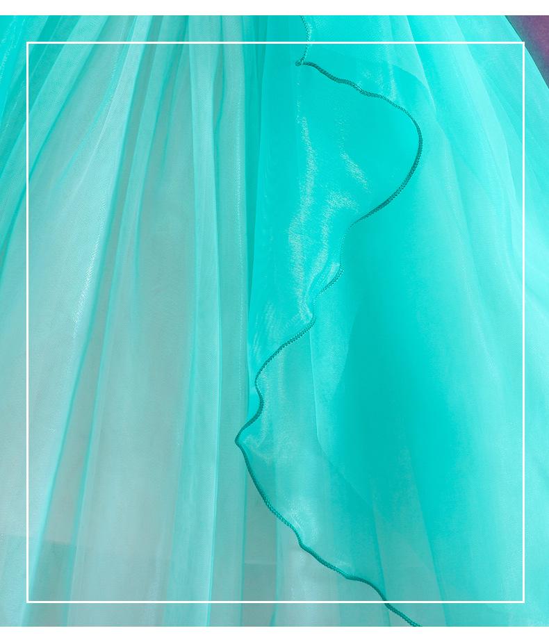 Girls' Mermaid Gem Princess Dress with Fly Sleeves - Long-Sleeved Christmas Party Attire for Autumn and Winter