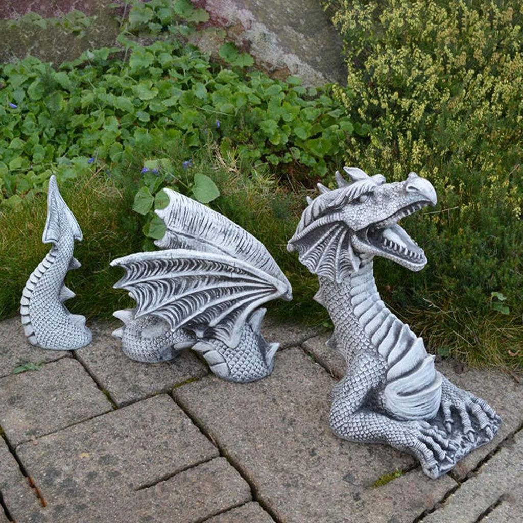 Buy Gothic Dragon Statues Fantasy Animal Dragon Figures Art Garden ...
