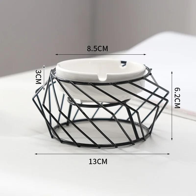 Ashtray with Shelf Living Room Decoration Geometric Ashtray Ornaments Creative Home Modern Trend Office Ceramic Ashtray