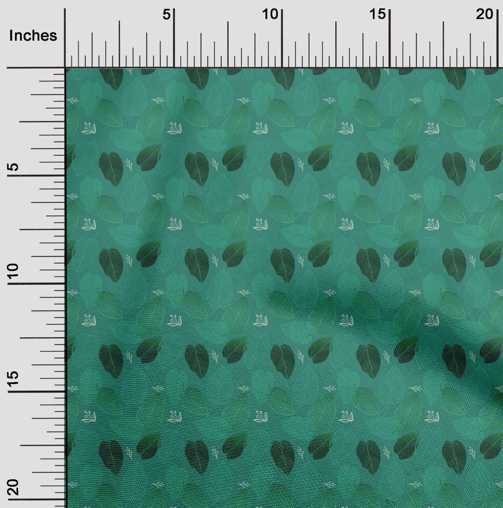 oneOone Cotton Flex Pear Green Fabric Leaves Fabric For Sewing Printed Craft Fabric By The Yard 40 Inch