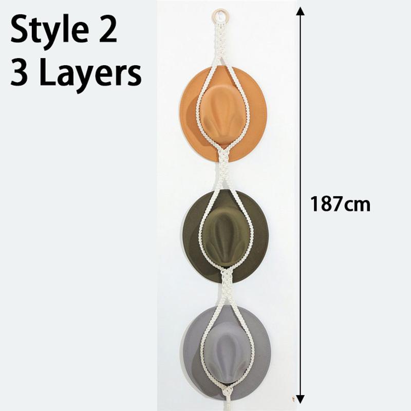 Macrame Hat Hanger Cap Holder Organizer, Wall Hats Holder Hanging Caps Closet For Caps Boho Home Storage Display MZSNJ04