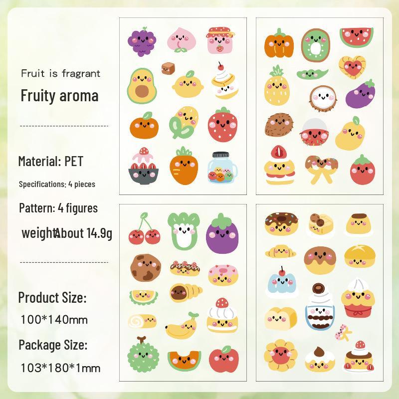 Yuezhen Gulu Cute Cartoon PET Die-Cut Journal Stickers for Kids
