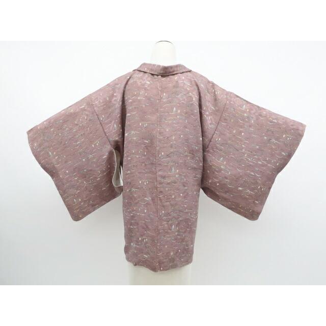Recycled kimono, haori, haori with string, pure silk, kimono, body length approx. 78.5 cm, sleeve length approx. 63 cm, 25z11-6132 [Recycled
