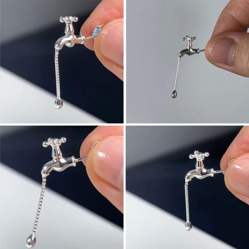 Elegant Water Tap Fringe Earrings Funny Faucet Ear Hooks Accessory Stylish Ear Studs Accessories for Women Men Couple