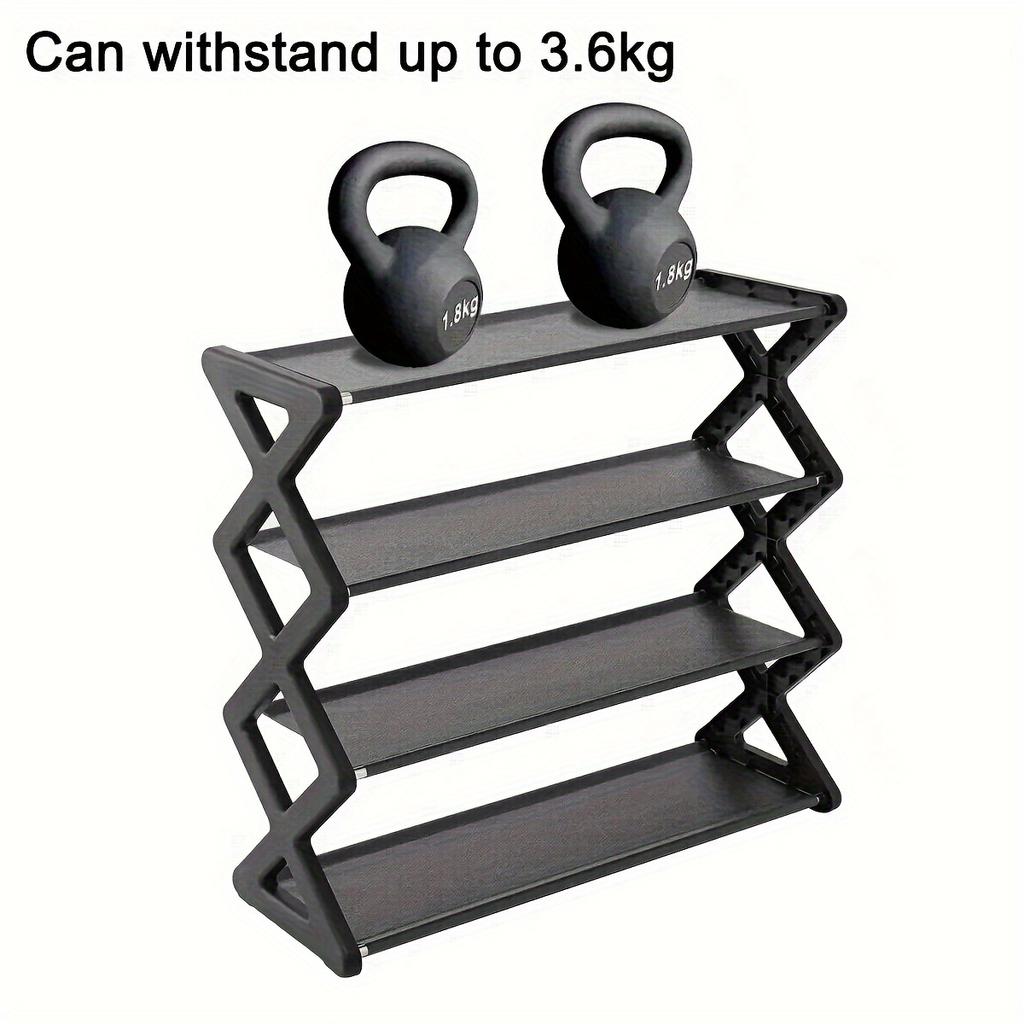 Minimalistisches 4-stöckiges Schuhregal aus Metall | Platzsparende Aufbewahrung für Sportschuhe, Einfache Montage, Langlebiges Design, Geeignet für Eingangsbereich, Schlafzimmer und Wohnheim