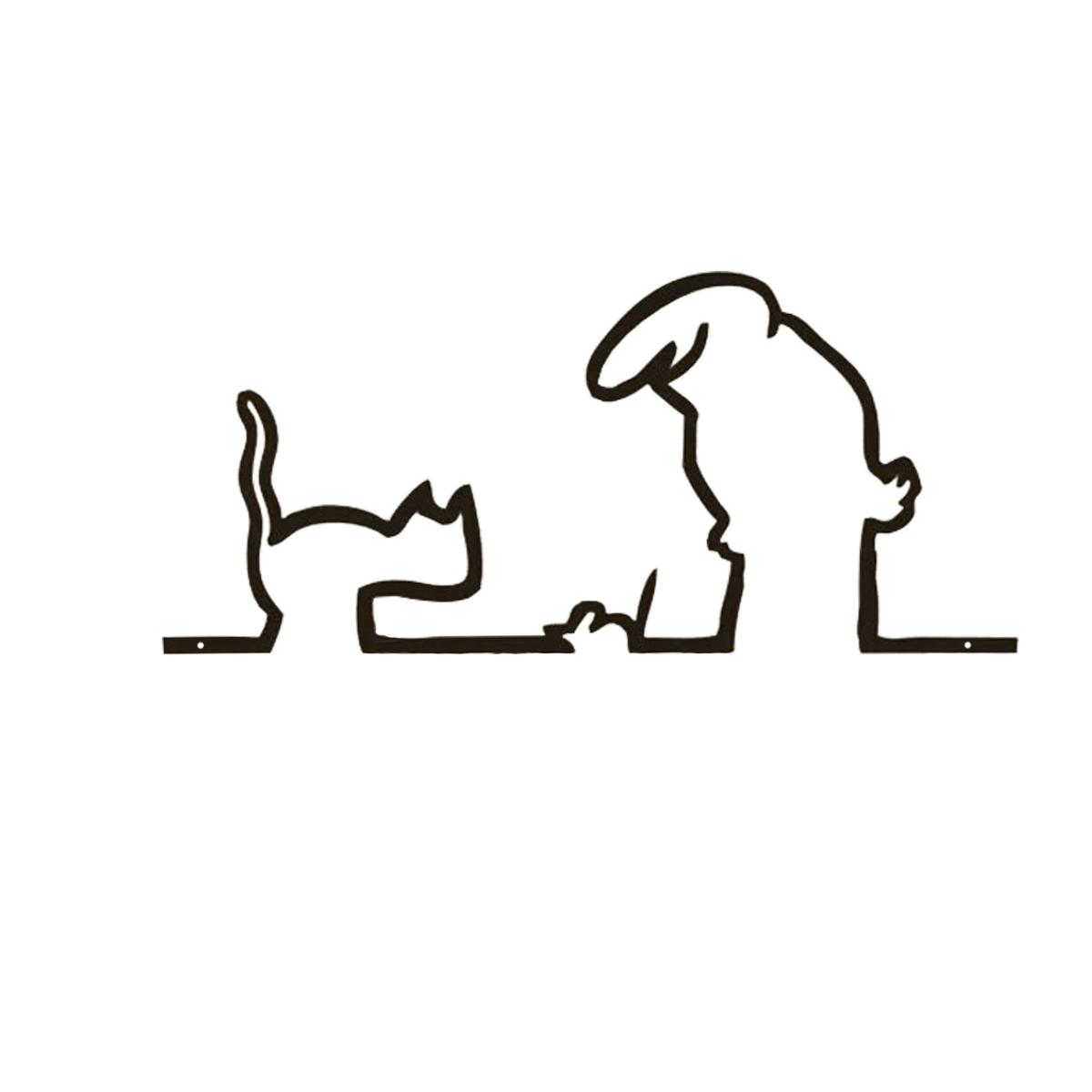 

1Pc Iron Line Cat Mouse Wall Decor, Interesting Wall Decor, Minimalist Decoration, Home Wall Hanging, Home Wall Decor, Metal Wall Artwork.