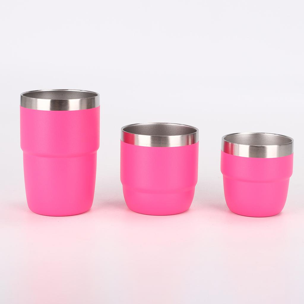 2PC 6/8oz Stainless Steel Thermos Cup Multi-color Portable Ice Cup Mini Double-layer Insulated Coffee mug With Lid water bottle