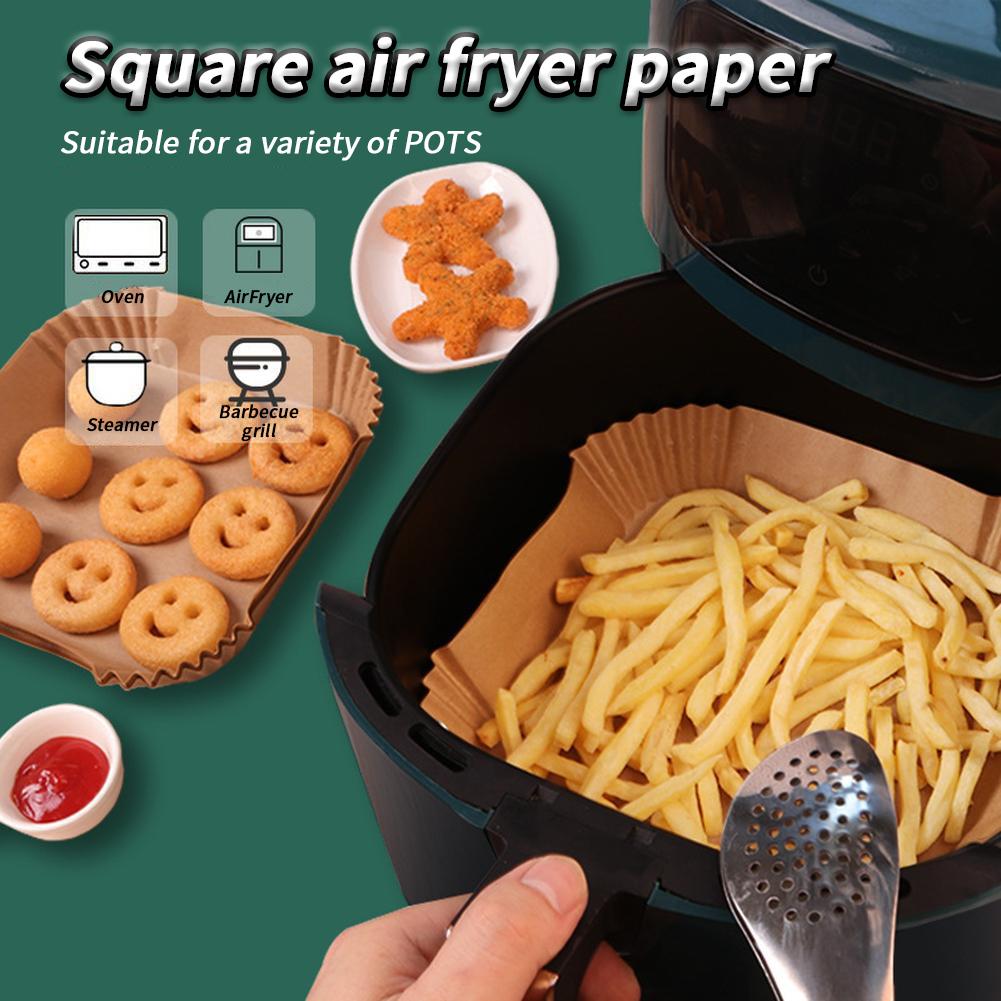 100PCs Air Fryer Disposable Liners Non-stick Disposable Liners Square Air Fryer Parchment