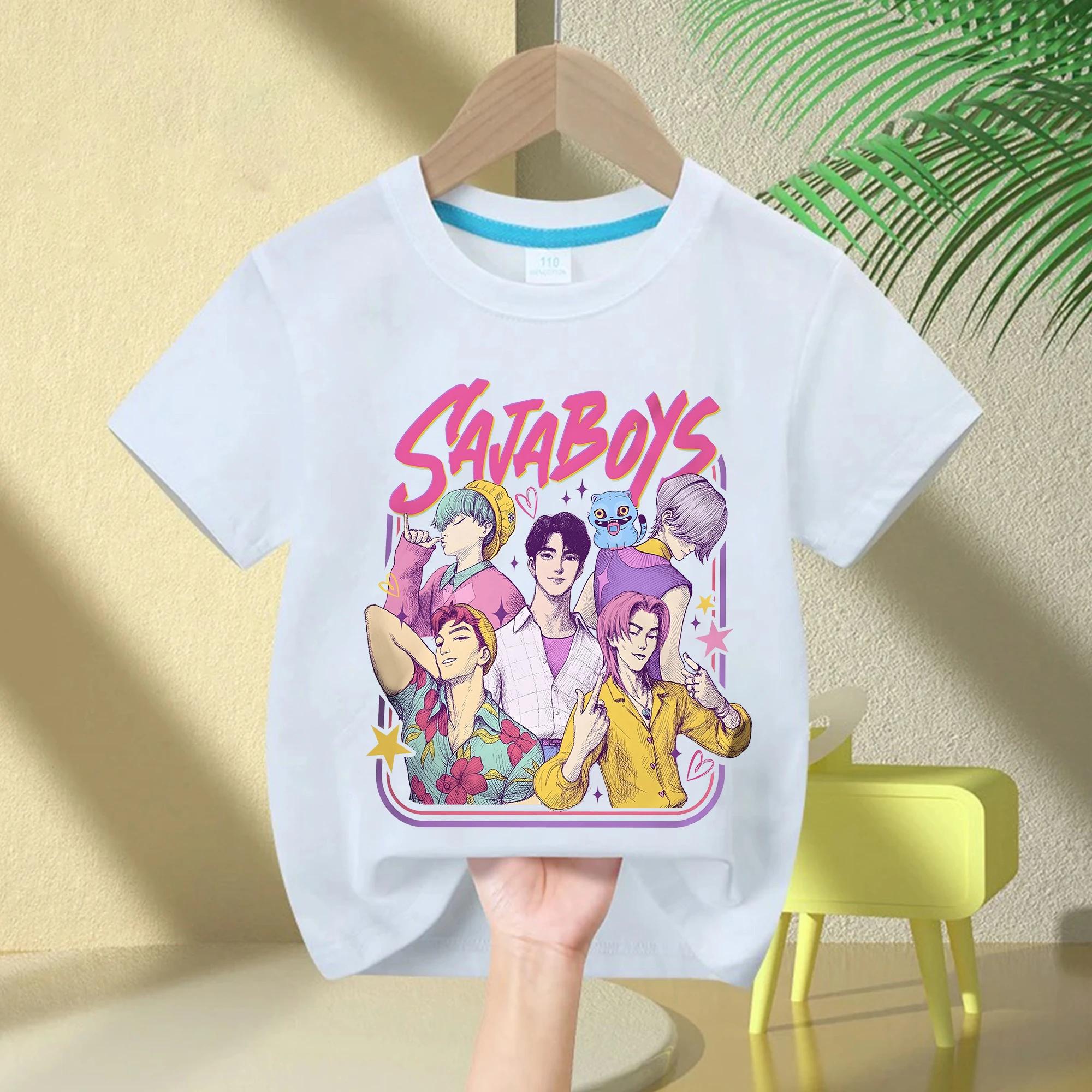 

KPop Demon Hunters Rumi Cartoon Girls T-shirt Round Neck Fashion Casual Top Children s T-shirt Girls Clothing 120