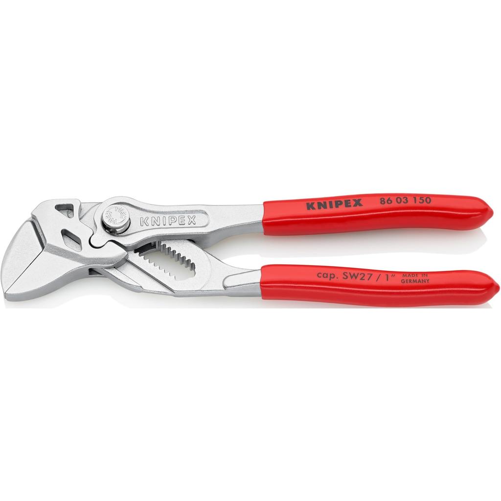 Knipex Pliers Wrench Pliers and a Wrench In a Single Tool Plastic Coated 150 Mm 86 03 150 Chrome-plated,