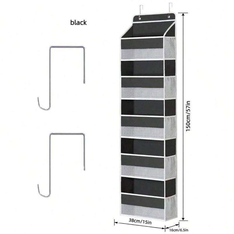 Over the Door Organizer Storage 5 Shelf Hanging Door Organizer with 5 Large Capacity Pockets for Bedroom Bathroom 1pcs