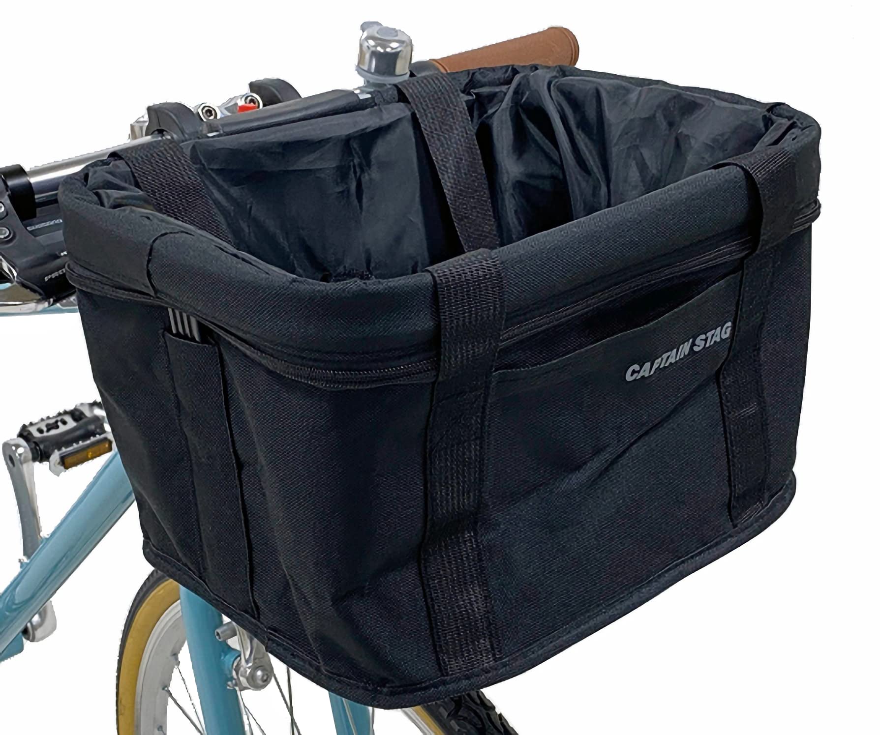 

Captain Stag Front Detachable Nylon Front Basket with 340mm Wide x 370mm Deep x 210mm High (CAPTAIN STAG) Basket, One-Touch Bracket, Black, YG-1336, чёрный