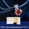 S925 Sterling Silver High Jewellery 100% Moissanite Pendant Necklace D Colour with GRA Certificate for Ladies' Wedding, Party