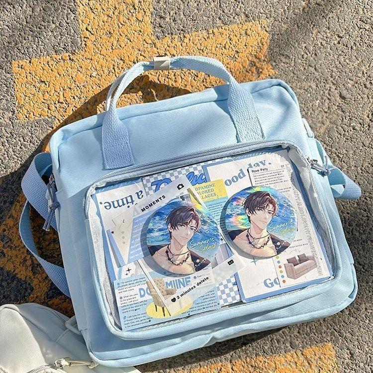 New Y2K Sweet Ita Tote Roomy Sling Bag Messenger Bag Lolita Girls Transparent Shoulder Carry Bag DIY Display Casual Handbag