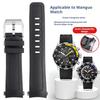 Correa de reloj de liberación rápida estilo original Para IWC AQUATIMER IW356802/376705 Ocean Timepiece Negro Extremo Curvo Correa de reloj de goma 22 mm