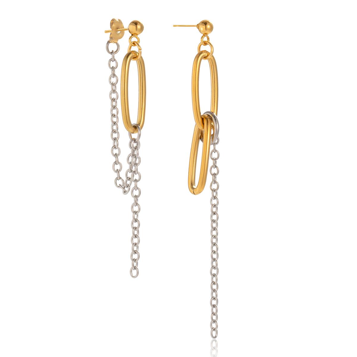

Yori Delicate Geometric Stainless Steel Long Chain Drop Dangle Earrings Fashion Trendy Waterproof Daily Jewelry Gift