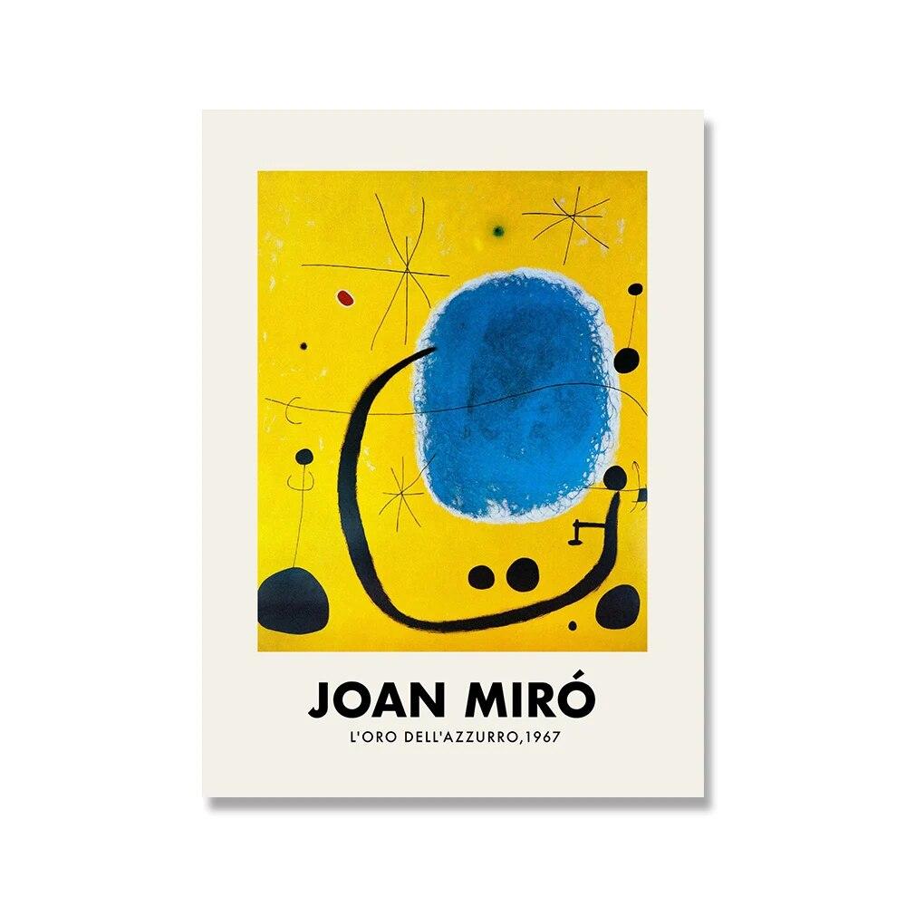 Joan Miro Vintage Abstract Expoziție Artă de Perete Pictură pe Pânză Postere și Printuri Nordice Imagini de Perete pentru Living Decor Acasă Fără Ramă