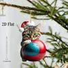 1-50PCS Cartoon Cute Christmas Cat Pendant Decoration for Car Interior Christmas Tree Hanging Ornament Holiday Party Decor