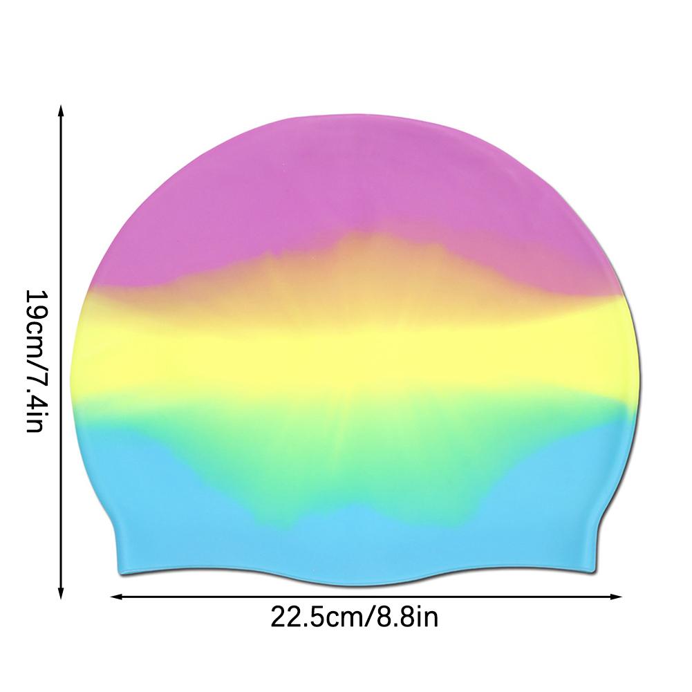 Silicone Swim Cap Non-Slip Swim Cap With Ear Protection Premium Tear-Resistant Summer Beach Vacation Activities For Adults