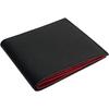 [Dom Teporna] Ultra Thin Bifold Wallet Men's Thin Cowhide Leather YKK Zipper Simple Bill Purse Coin Purse Card Holder Thin Wallet Women's Black Red