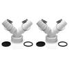 Dual Outlet Y Drain Adapter for Dishwashers and For Washing Machines DN25 with Secure Clips for Leak Prevention