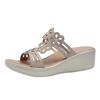 Wedge Heel Slippers Women's 20 New Casual Rhinestone Women's Shoes Trendy Women's Sandals Often