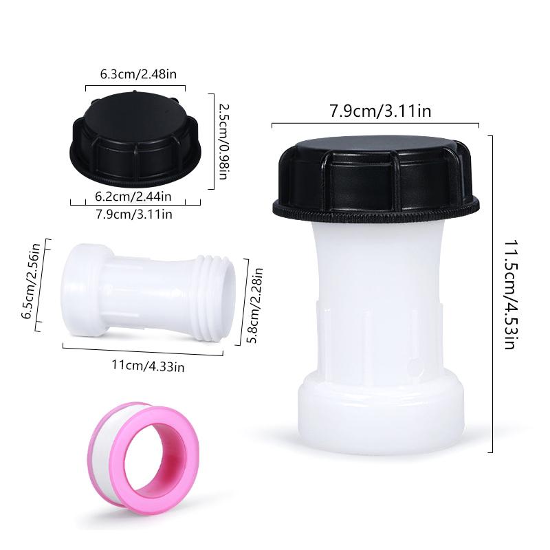Ibc Tank Tap Pipe Connector 58Mm 65Mm Plastic Water Drain Adapter Extension Pipe Joint Home Tool Accessories