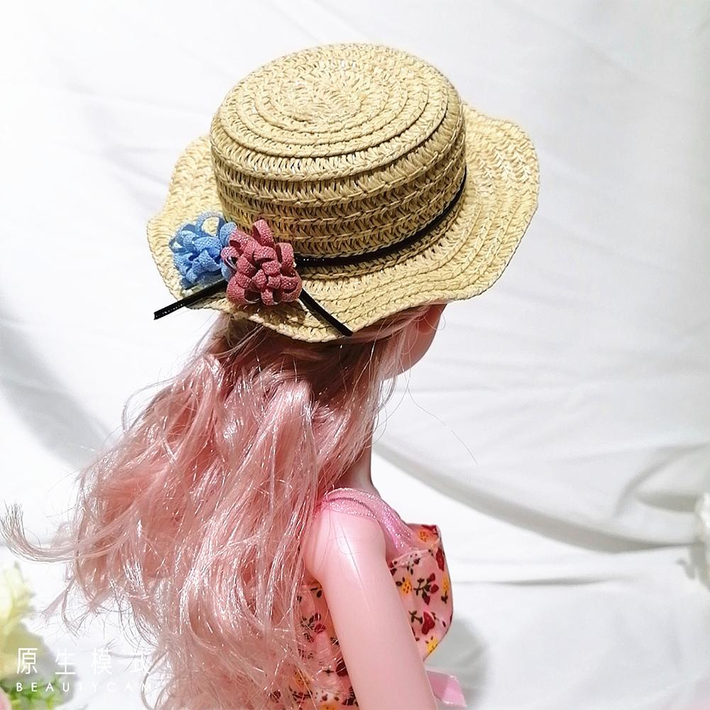 Wavy Edge Cute Straw Hat BJD Straw Hat Pet Hat Cotton Baby Hat Mini Hat Doll Hat Toy Hat Small Hat
