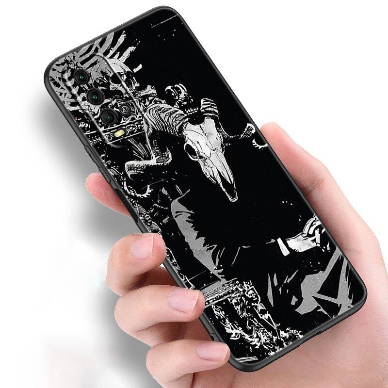 Pentagramm 666 Dämonische Satanic Silikon Telefon Fall Für Xiaomi Redmi Hinweis 11 10 9 8 Pro 11T 10T 10S 9S 8T 9 9A 9C 9T Schwarze Abdeckung
