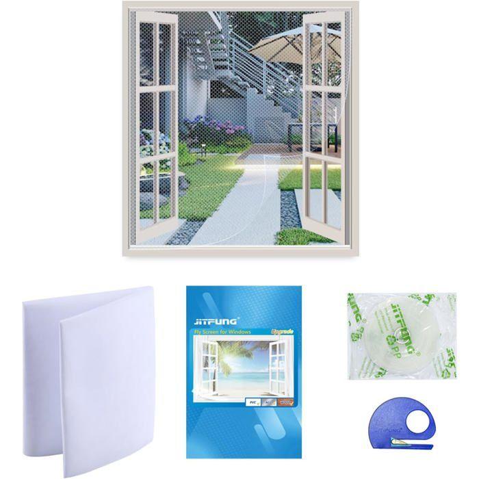 

TRAHOO-Moustiquaire Fenêtre, Découpable à la Dimension 130 * 155cm, Le Filet à Mailles Fines Peut Bloquer Les Insectes sans P[J127]