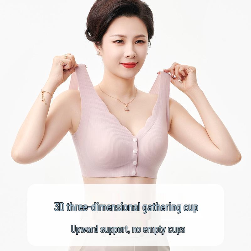 Mom's Push-Up Seamless Front Closure Bra - Wire-Free, Anti-Sag, Vest Style for Middle-Aged Women