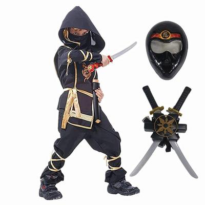 Czarny Strój Ninja Anime Zestaw Zabawek Ninja Strój Samuraja do Walki Maska Święto Dziecka Najlepszy Prezent