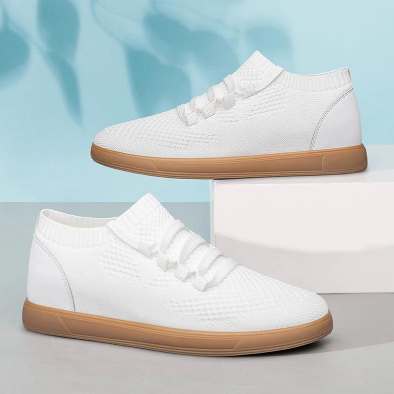 Fashion Breathable Mens Casual Shoes Comfy Outdoor Male Walking Shoes Anti-slip Men Sneakers Thick Bottom Slip On Flats Travel Loafers